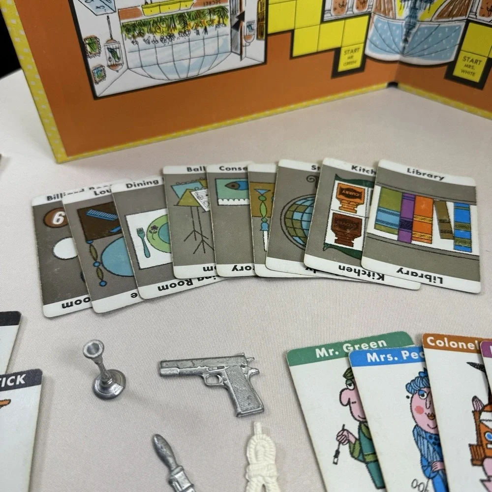 VTG Parker Brothers CLUE Mystery Detective Board Game ‎ c. 1960